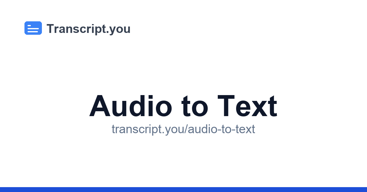 Transcript Audio To Text Example Audio to Text | Transcript.you